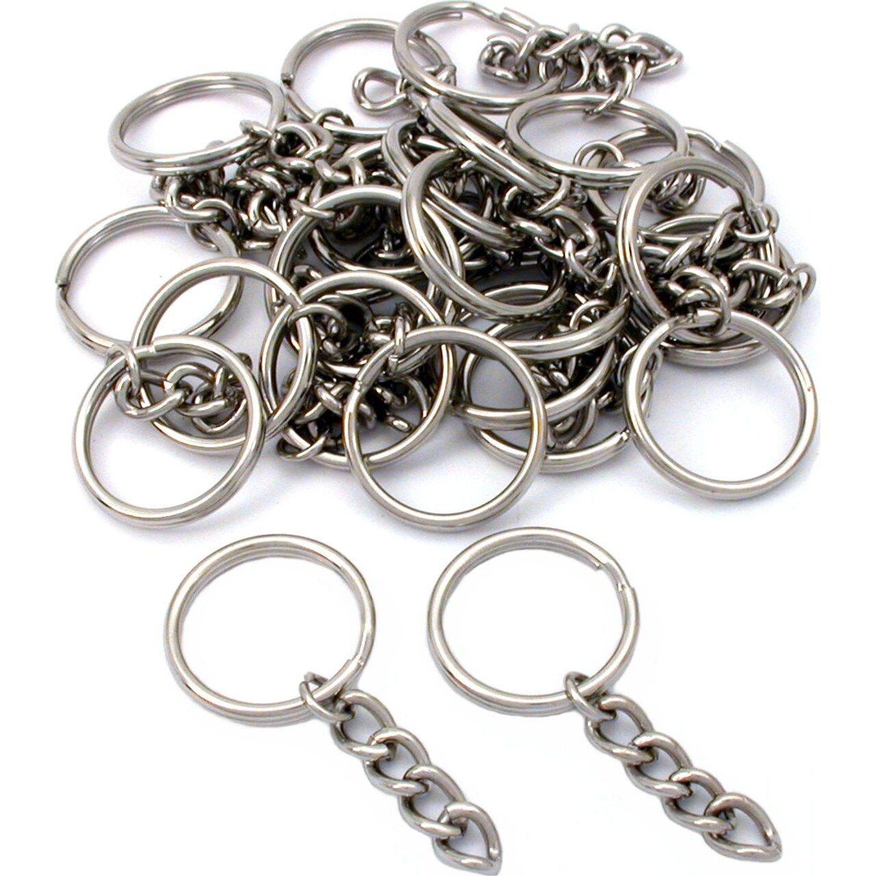 25 Key Chain Craft Wallet Nickel Plated Findings 28mm New